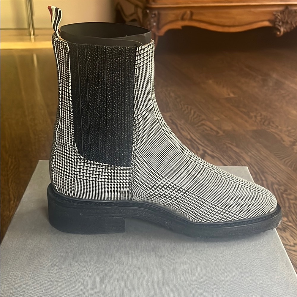 Thom Browne Black and White Ankle Booties